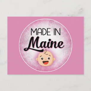Maine Baby Funny Pink Nouvelle Fille Carte Postale