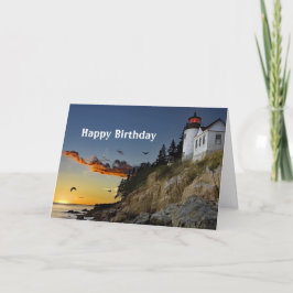 Maine Bass Harbour Lighthouse Foto Geburtstag Karte