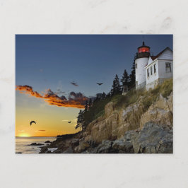Maine Bass Harbour Lighthouse Foto Postkarte