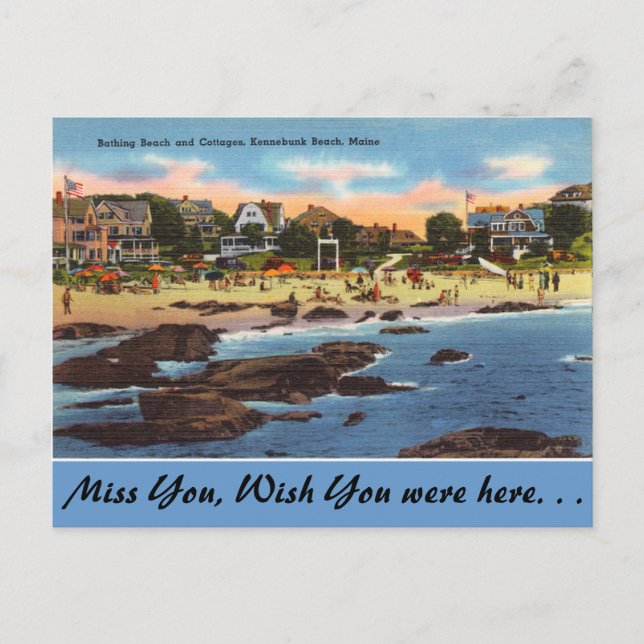 Maine, Beach & Hütten, Kennebunk Beach Postkarte (Vorderseite)