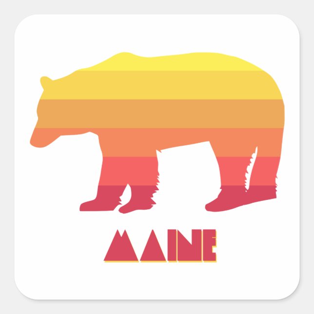 Maine Bear Quadratischer Aufkleber (Vorderseite)