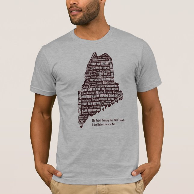 Maine-Bierkarte T-Shirt (Vorderseite)