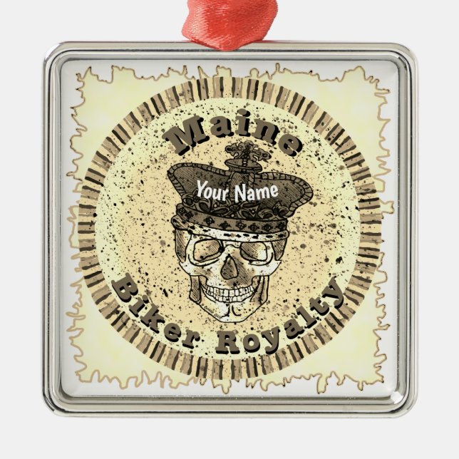 Maine Biker   Ornament Aus Metall (Vorne)