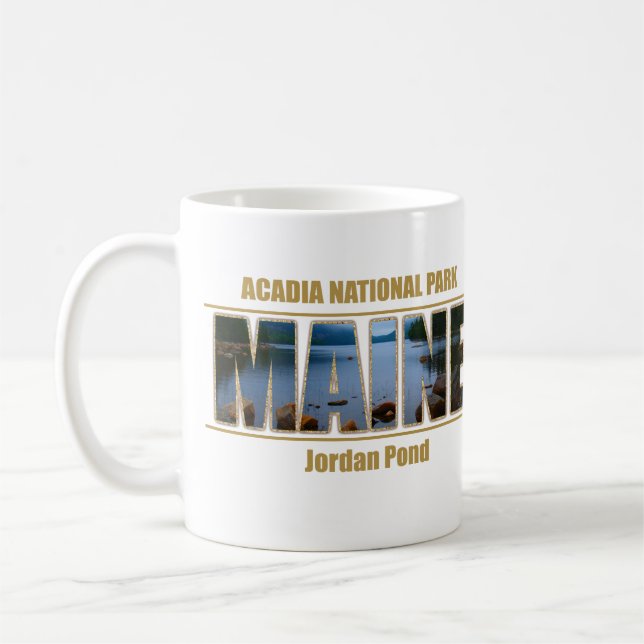 MAINE-Bild-Schriftartacadia-Nationalpark Kaffeetasse (Links)
