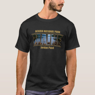 MAINE-Bild-Schriftartacadia-Nationalpark T-Shirt