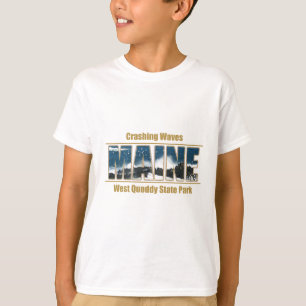 Maine-Bild-Text - Wellen-Zusammenstoßen T-Shirt