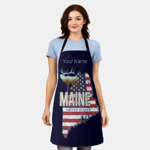 Maine Bundesstaat Vereinigte Staaten Karte Vintage Schürze