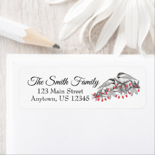 Maine Chickadee Bird Pen und Tinte Weihnachtsfeier