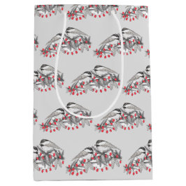 Maine Chickadee Bird Winter Weihnachtsschnee Mittlere Geschenktüte