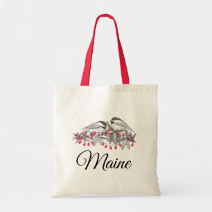 Maine Chickadee Bird Winter Weihnachtsschnee Tragetasche
