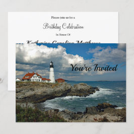 Maine Coast Lighthouse Geburtstag Einladung