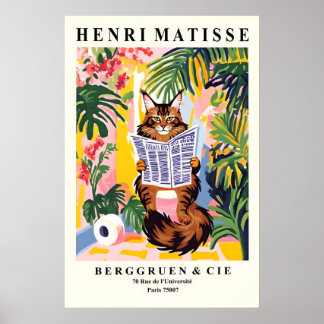 Maine Coon auf Toilette Kunst Druck Badezimmer Dru Poster