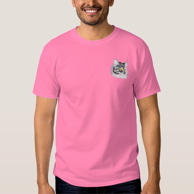 Maine Coon Besticktes T-Shirt (Vorderseite)