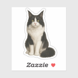 Maine Coon Black and White Sticker