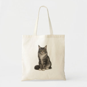 Maine Coon Black Silver Tabby Tote Bag Tragetasche