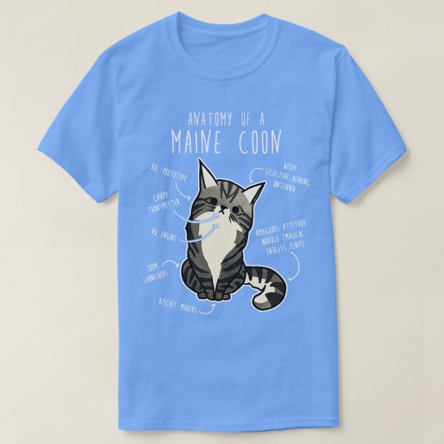 Maine Coon Cat Anatomy TShirt (Design vorne)
