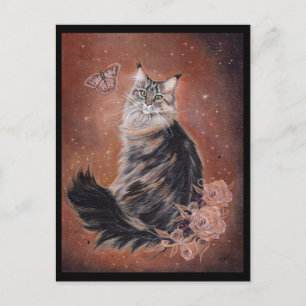Maine Coon Cat Art von Renee Lavoie Postkarte