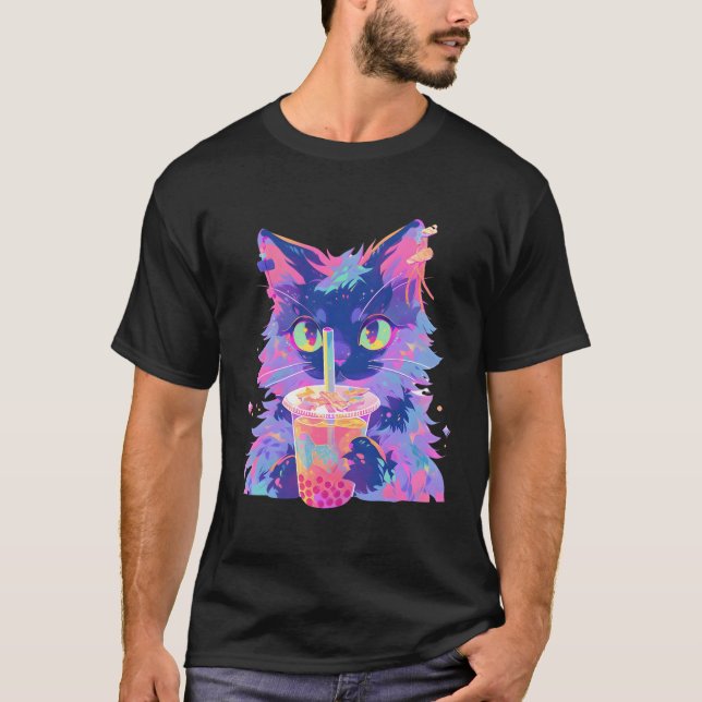 Maine Coon Cat Boba Drink Kawaii Anime Bubble Tee (Vorderseite)