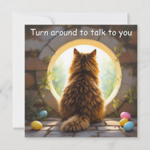 Maine Coon cat - Carte de vacances de Pâques