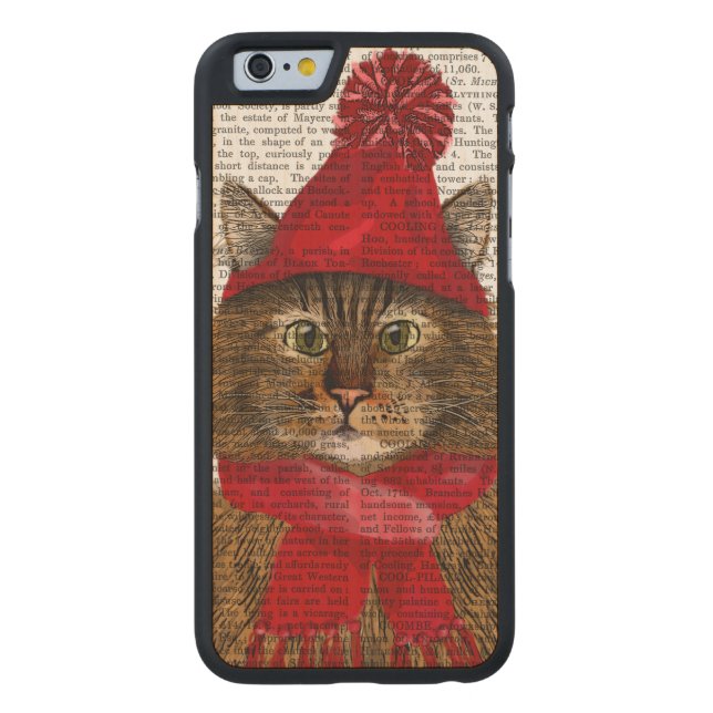 Maine Coon Cat Carved Wood iPhone Hülle (Rückseite)