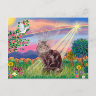 Maine Coon Cat - Cloud Angel Postkarte