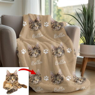 Maine Coon Cat, Custom Pet Kamel Fleecedecke