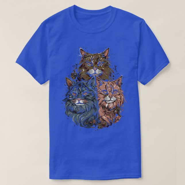 Maine Coon Cat Gang Unleashed T-Shirt (Design vorne)