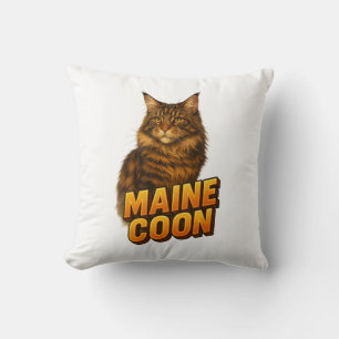 Maine Coon Cat Illustration Kissen