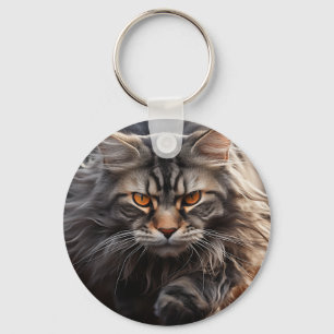 Maine Coon Cat Jagd Schlüsselanhänger