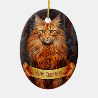Maine Coon cat Keramik Ornament