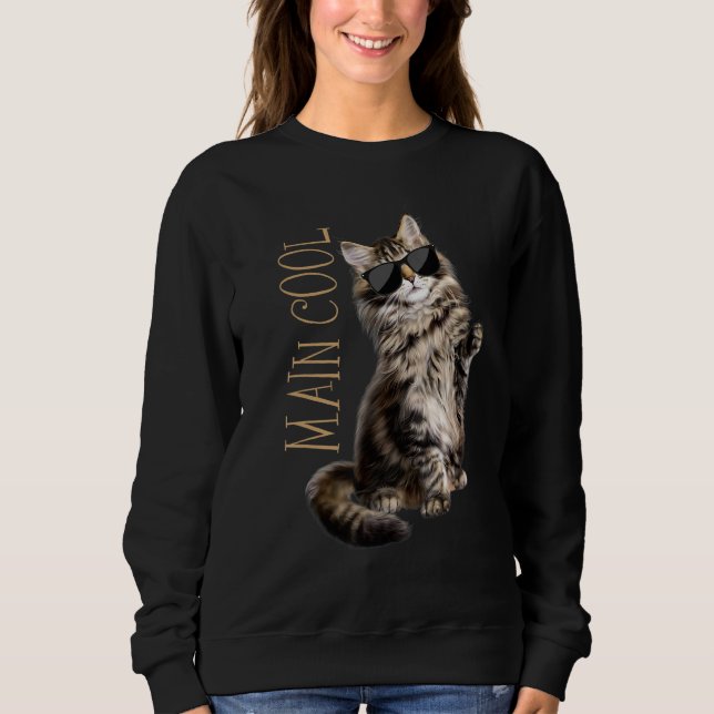 Maine Coon Cat Main Cool Sweatshirt (Vorderseite)