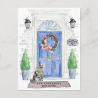 Maine Coon Cat Moving Ankündigung Postkarte