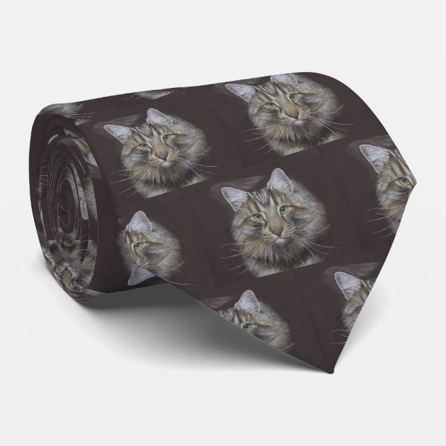 Maine Coon Cat Neck Tie Krawatte (Gerollt)