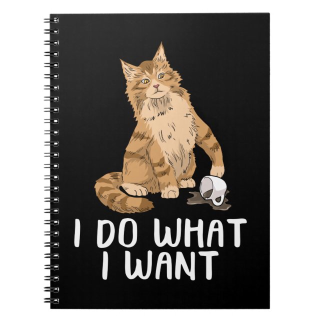 Maine Coon Cat Ohrts I Do What I Want Maine Coon Notizblock (Vorderseite)
