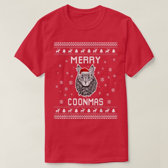 Maine Coon Cat Owner Ugly Christmas Sweater For Ho T-Shirt (Design vorne)