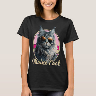 Maine Coon Cat Retro Outfit Maine Coole Tierkitte T-Shirt