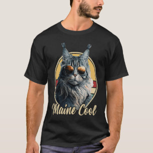 Maine Coon Cat Retro Outfit Maine Coole Tierkitte T-Shirt