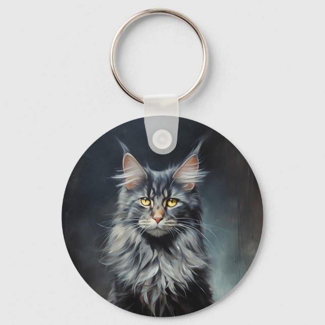 Maine Coon cat Schlüsselanhänger (Vorderseite)