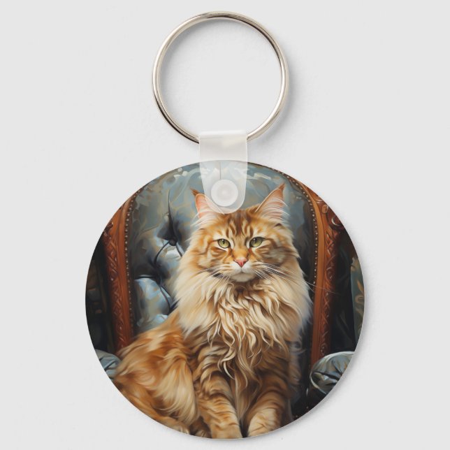 Maine Coon cat Schlüsselanhänger (Vorderseite)