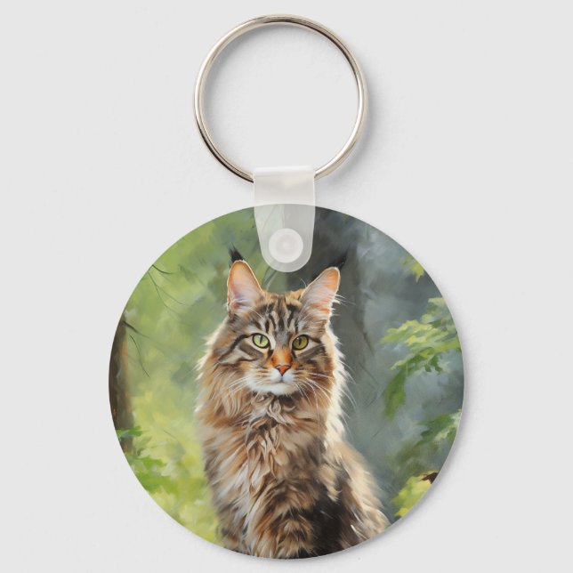 Maine Coon cat Schlüsselanhänger (Vorderseite)