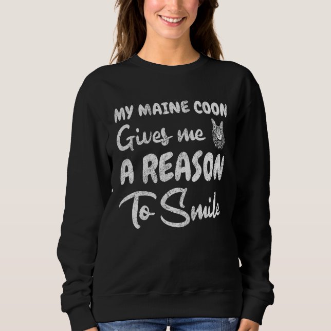 Maine Coon Cat Smile Sweatshirt (Vorderseite)