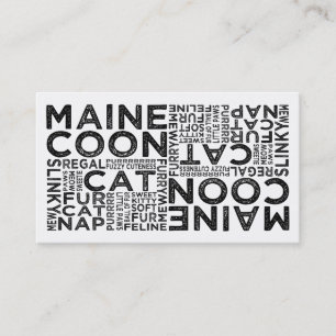 Maine Coon Cat Typography Visitenkarte