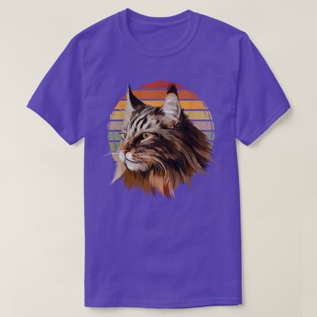 Maine Coon Cat Vintag Retro T-Shirt (Design vorne)