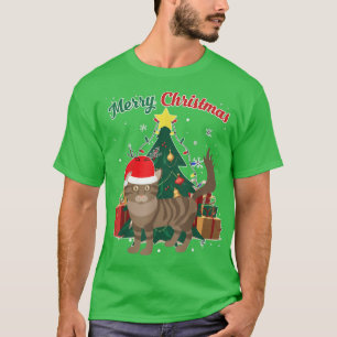 Maine Coon Cat Weihnachtsbaum Schneeflocken Weihna T-Shirt