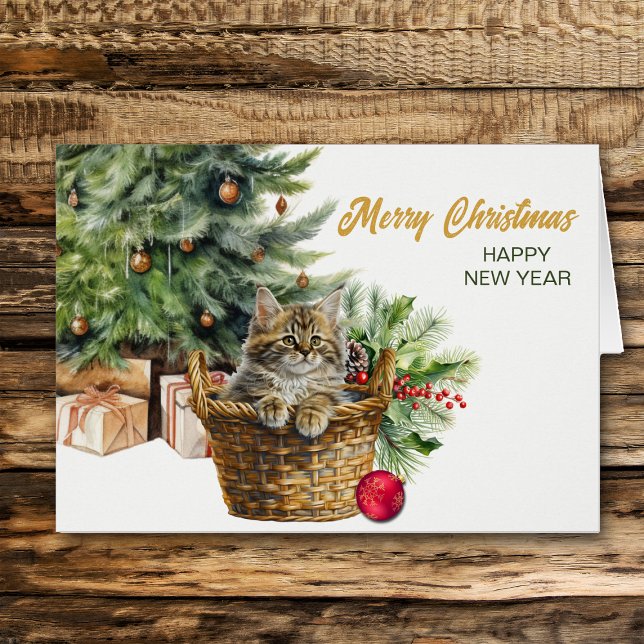 Maine Coon Cat Wicker Basket Weihnachtsbaum (Von Creator hochgeladen)