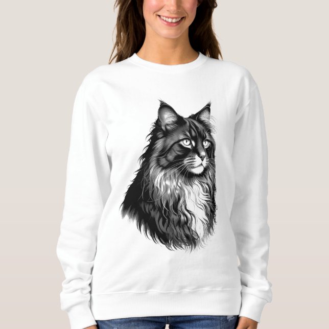 Maine Coon Cat Women's Sweatshirt (Devant)