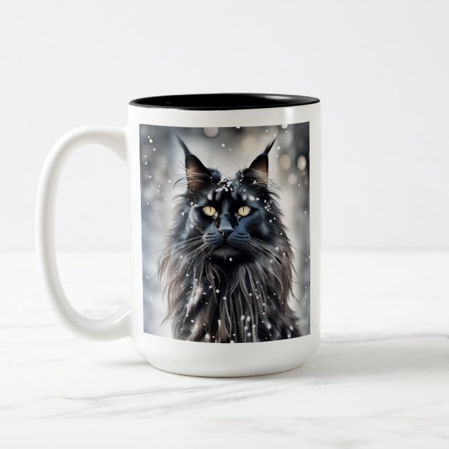 Maine Coon Cat Zweifarbige Tasse (Links)