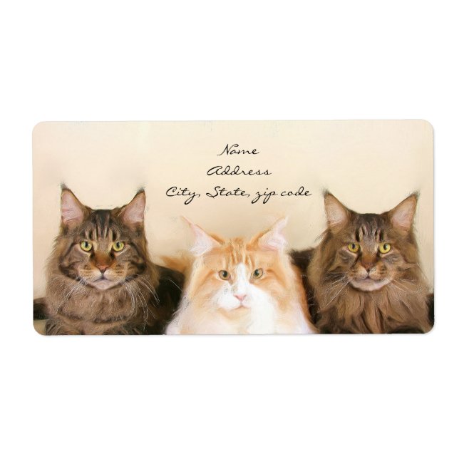 Maine Coon Cats Expédition Étiquettes (Devant)