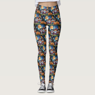 Maine Coon Cats Pumpkin Halloween Funny Leggings