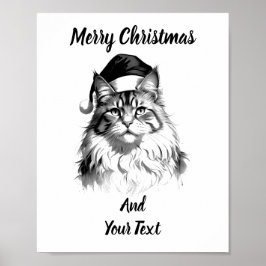 Maine Coon Christmas Poster Instant Download